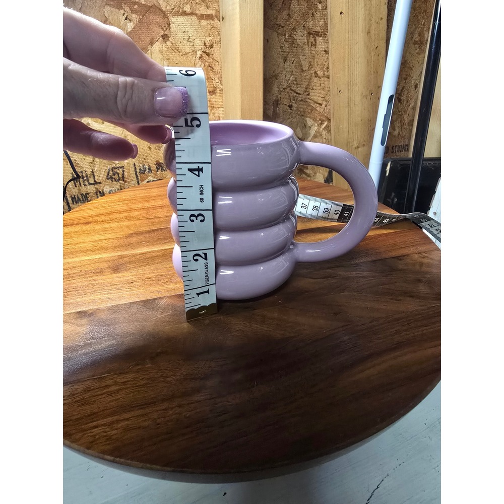 Room Essentials Bubble Coffee Cup Lavender Purple Stoneware Unique Mug - Picture 5 of 5